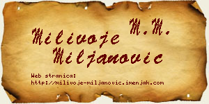 Milivoje Miljanović vizit kartica